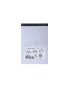 Office Notizblock A6 100 Blatt, Kariert, 5 Stück
