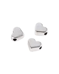 Creativ Company Perlen Herz, 7 mm, Versilbert, 3 Stk.