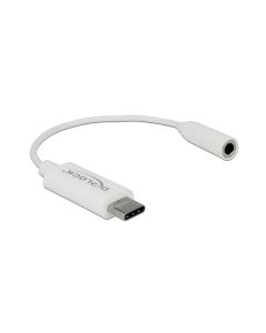 Delock USB 3.1 Adapter Audio USB-C Stecker - 3.5 mm Klinke, weiss