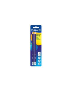 Pelikan Bleistift HB, Blau mit Radierer, 3 Stück
