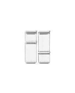 Brabantia Vorratsbehälter Tasty 4 Stück, 4.6 l, Transparent/Weiss
