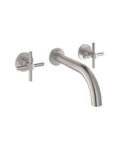 GROHE Lavaboarmatur Atrio 1/2, Steel, Wandmontage, Kreuzgriffe