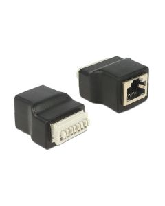 Delock Terminalblock RJ45 f 8 Pins Adapter mit Drucktasten