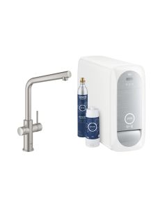 GROHE Küchenarmatur Blue Home L-Auslauf, Starter Kit, Supersteel