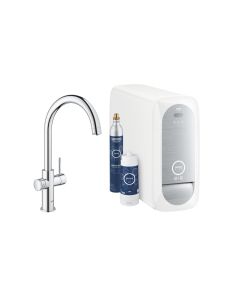 GROHE Küchenarmatur Blue Home C-Auslauf, Starter Kit, Chrom