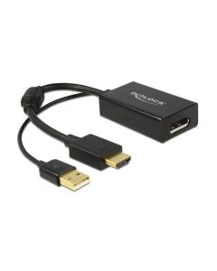 Delock Adapter HDMI – Displayport Schwarz, 4K, USB-Strom