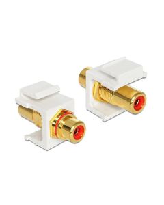 Delock Keystone-Modul Cinch vergoldet, Rot
