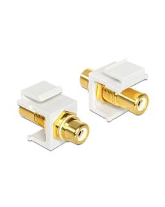 Delock Keystone-Modul Cinch vergoldet, Weiss