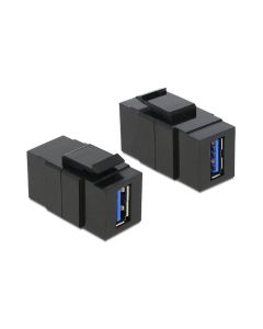 Delock Keystone-Modul USB 3.0, A – A, (f-f) Schwarz