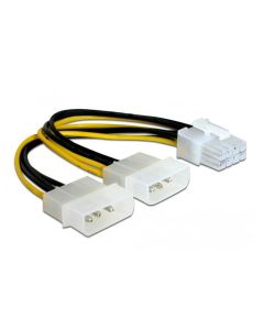 Delock Stromadapter 2x Molex zu 8Pin für Grafikkarte, 20 cm