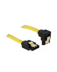 Delock SATA2-Kabel gelb, gewinkelt, Clip, 30 cm