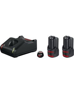 Bosch Professional Akku und Ladegerät 2x GBA 12V 2 Ah + GAL 12V-40 Starter-Set