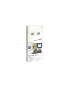 Legamaster Haftmagnet für Glasboards, Silber, 6 Stück
