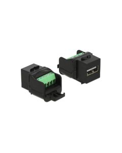 Delock Keystone-Modul USB 2.0, Buchse-Terminalblock Schwarz