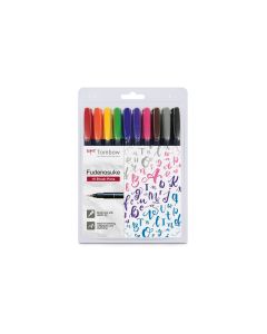 Tombow Fineliner Fudenosuke WS-BS farbig, 10er Set
