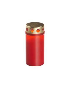 balthasar Grabkerze Rot mit Deckel