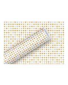 Braun + Company Geschenkpapier Heart to Heart Gold, 1.5 m x 70 cm