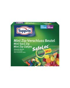 Toppits Gefrierbeutel Mini Zip-Verschluss SafeLoc, 40 Stück