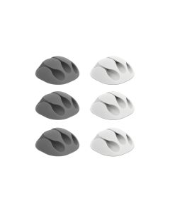 Delock Kabelhalter 5 mm, 2x3 Stück, weiss, grau, 3 Durchführungen