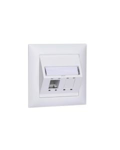 R&M Netzwerkdose EDIZIOdue 88 x 88, 2 Port leer weiss Cat 5 6