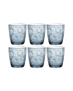 Bormioli Rocco Whiskyglas Diamond 300 ml, 6 Stück, Blau 