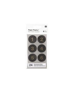 Rico Design Adventskalender-Zahlen Sticker Schwarz, 4 Blatt
