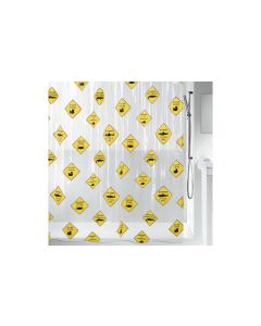 spirella Duschvorhang Danger 180 x 200 cm Gelb/Transparent