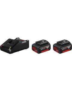 Bosch Professional Akku und Ladegerät Starterset 2x GBA 18 V 4 Ah + GAL 18 V-40