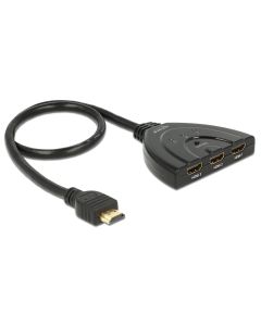 Delock Verteiler 3 Port HDMI Switch 60cm 4K/30Hz, Bidirektional