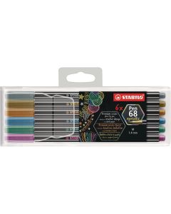STABILO Filzstift Pen 68 Metallic 6 Stück