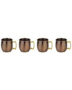 Paderno Shotbecher Moscow Mule Mini 60 ml, 4 Stück, Messing/Kupfer