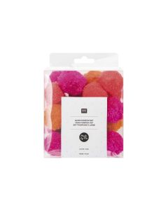 Rico Design Pompon Set Ø 3 cm Neon Mix, 24 Stück