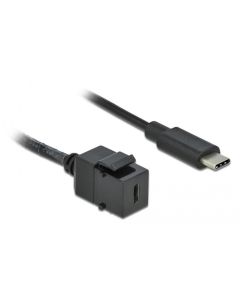 Delock Keystone-Modul USB3.0 USB-C – USB-C, 25cm Schwarz