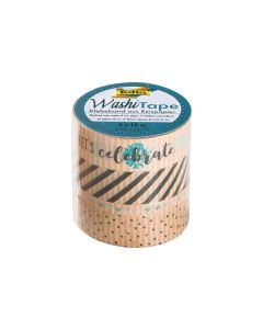 Folia Washi Tape Let's celebrate Kraftpapier, 4 Stück