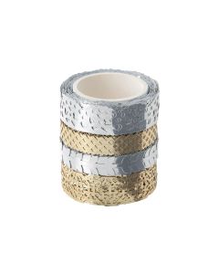 Folia Washi Tape Spitzenbordüre, 4 Stück