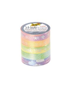 Folia Washi Tape Hotfoil Rainbow 5 Stück