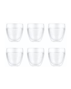 Bodum Thermobecher Pavina Outdoor 250 ml, 6 Stück, Transparent