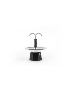 Bialetti Espressokocher New Mini Express 2 Tassen, Schwarz/Silber