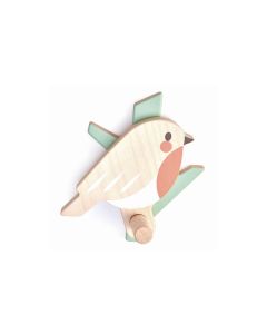 tender leaf toys Garderobe Waldkleiderhaken Vogel  x , Beige/Türkis/Weiss