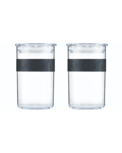 Bodum Vorratsglas Presso 2 Stück, 0.6 l, Schwarz/Transparent
