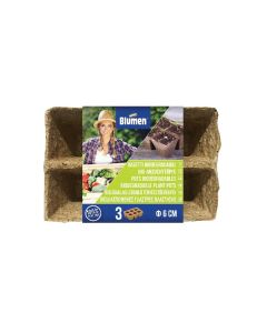 Blumen Aufzuchttöpfe Bio 6 cm quadratisch, 18 Stück