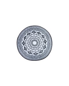 Esschert Design Teppich India Ø 180 cm x Schwarz/Weiss