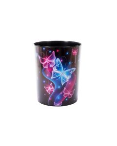 Goldbuch Papierkorb Schmetterling 10 l, Schwarz; Pink; Blau