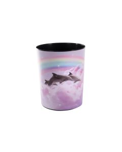 Goldbuch Papierkorb Delfine 10 l, Schwarz; Pink; Blau