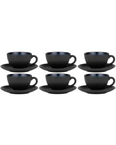 Bitz Kaffeetasse 240 ml, 6 Stück, Schwarz/Dunkelblau