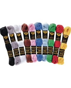 Folia Stickgarn Baumwolle, 10 Bündel à 40 m