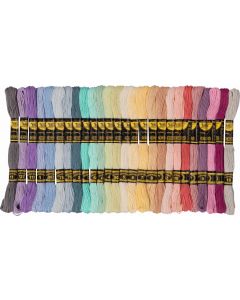 Folia Stickgarn Baumwolle Pastell, 52 Bündel à 8 m