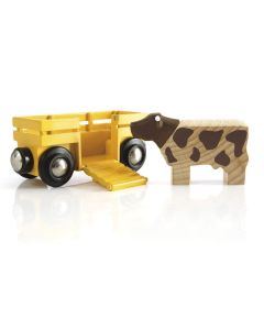 BRIO Eisenbahn Tierwagen mit Kuh