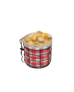 Heidi Cheese Line Kartoffelkorb Vichy mit Untergestell Rot/Schwarz/Weiss