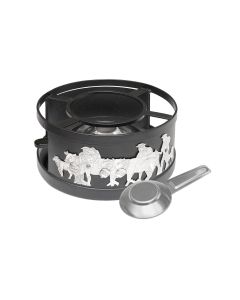 Heidi Cheese Line Fondue-Rechaud Appenzell Silver Schwarz/Silber